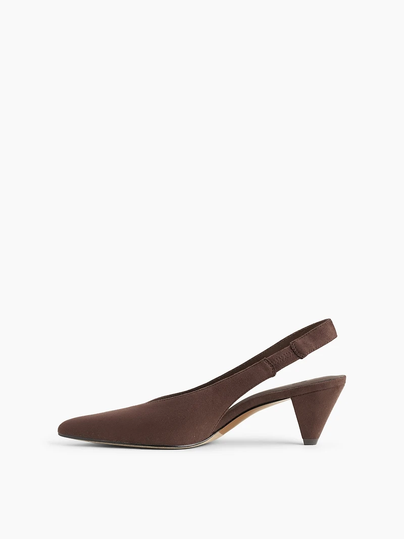 Vegan Suede Slingback Mules