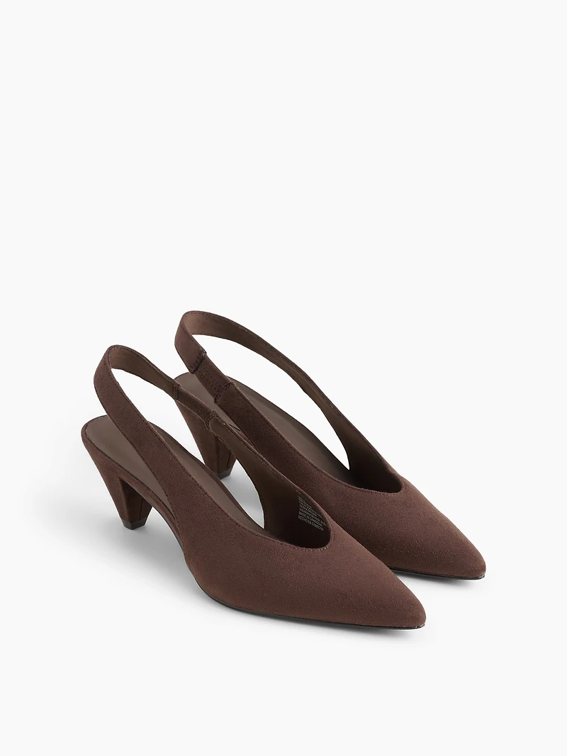 Vegan Suede Slingback Mules