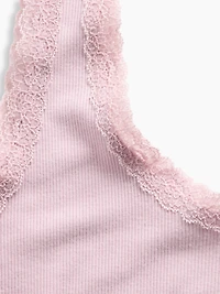 Mini Rib Lace-Trim PJ Tank Top