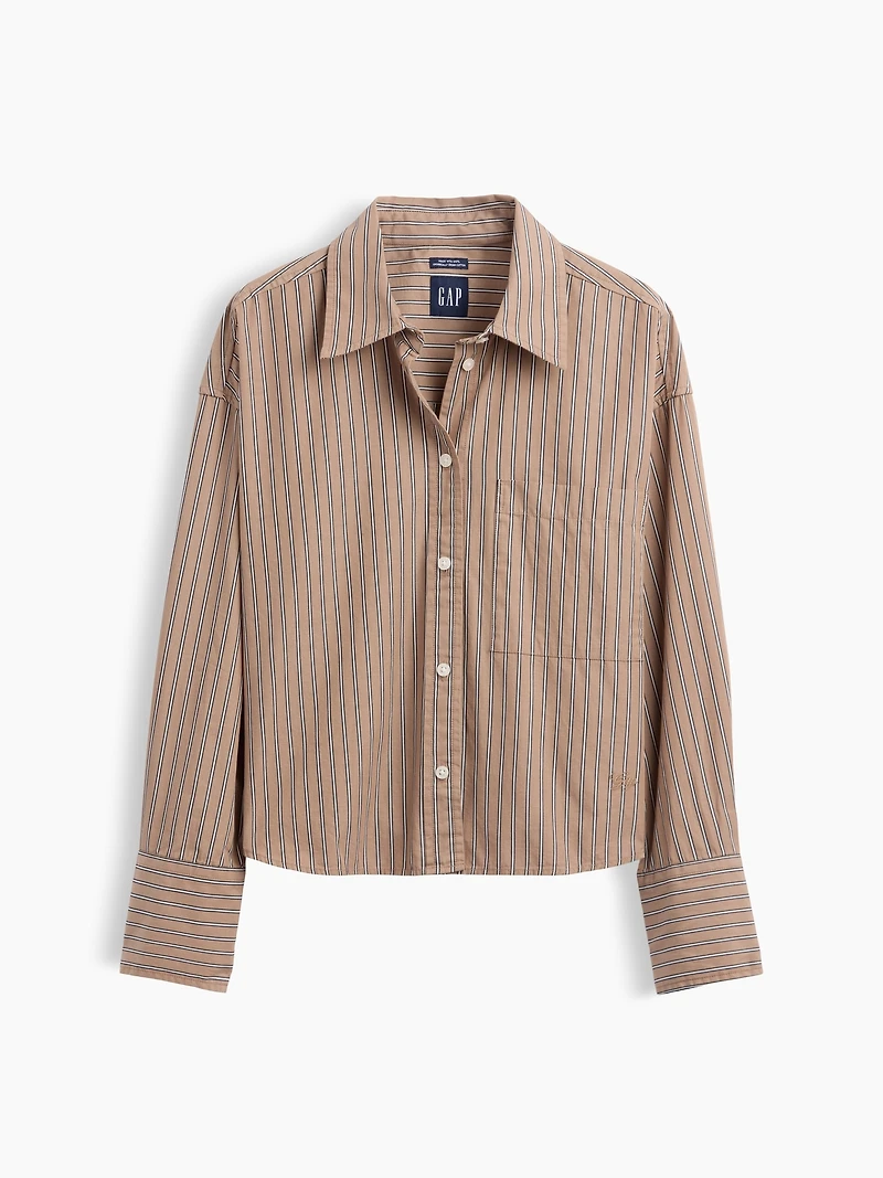 Organic Cotton Poplin Oversized Crop Shirt
