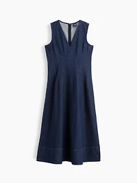 Denim V-Neck Maxi Dress