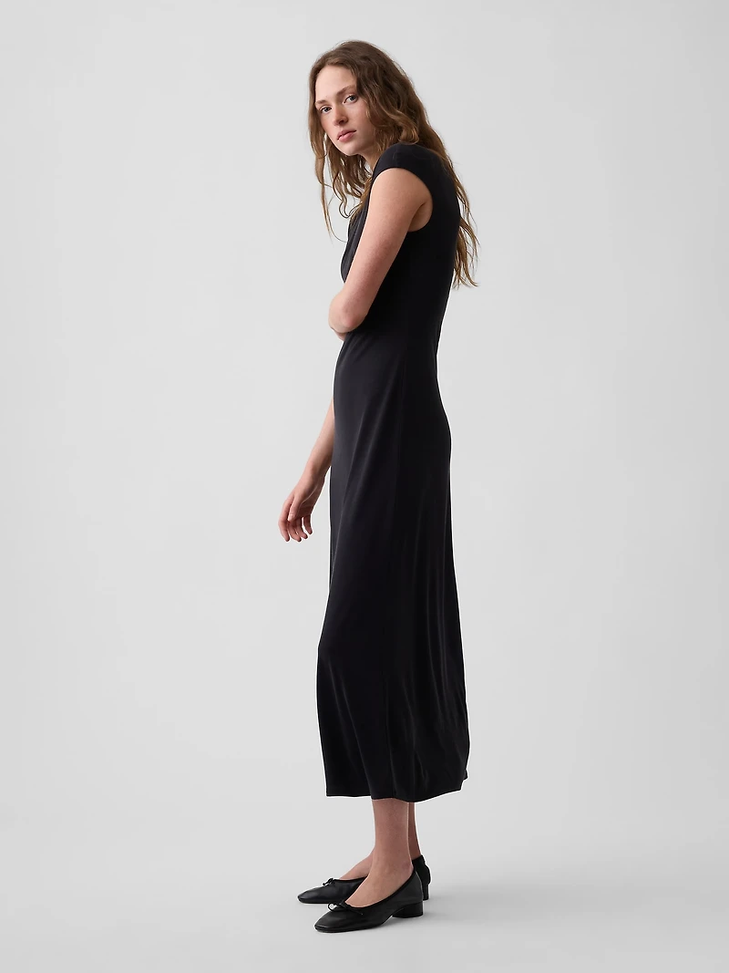 Cap-Sleeve Maxi Dress