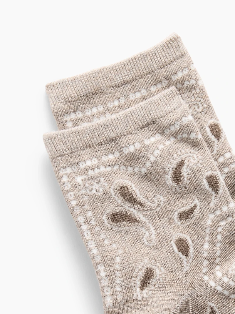 Paisley Half Crew Socks