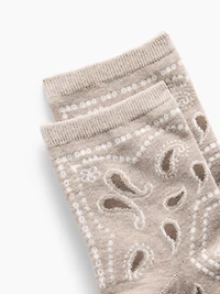 Paisley Half Crew Socks