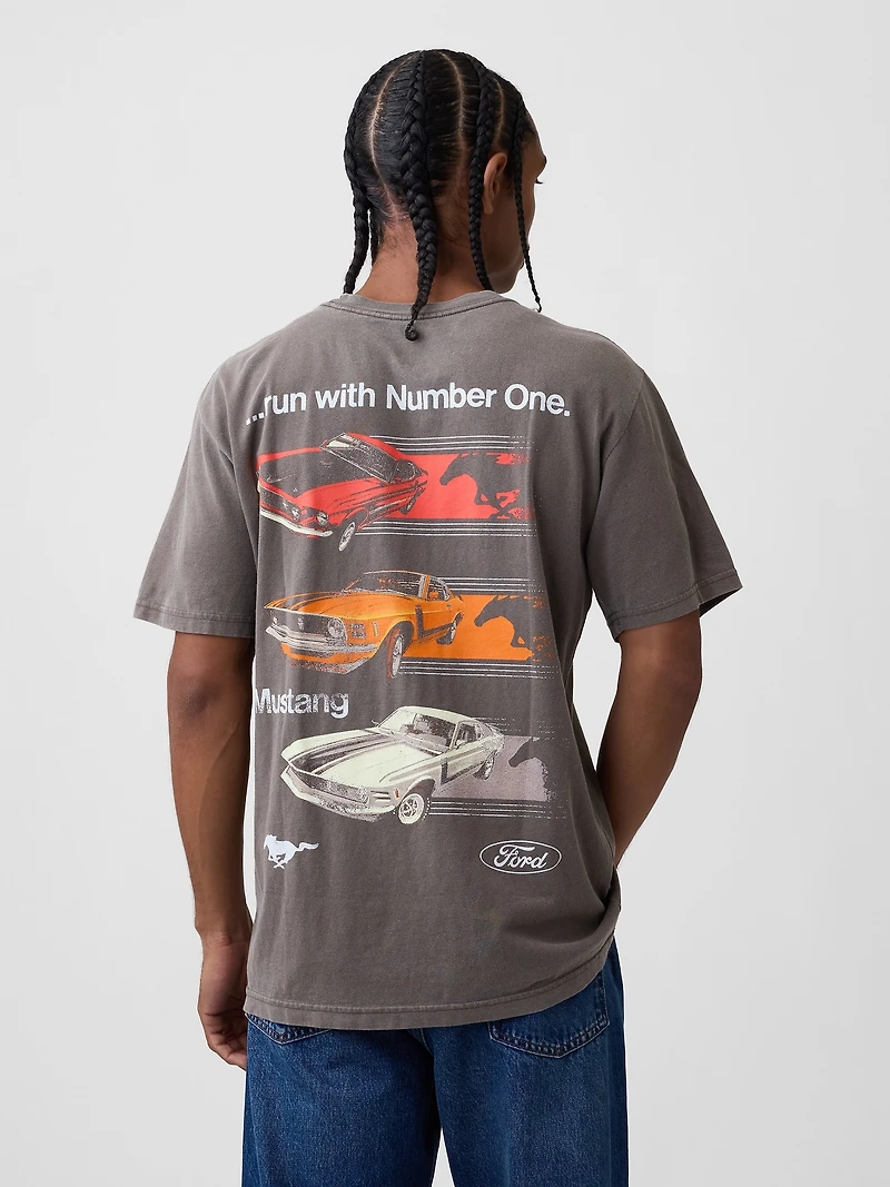 Ford Mustang Heavyweight Crop Graphic T-Shirt