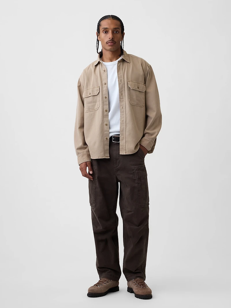 UltraSoft Denim Relaxed Utility Shirt