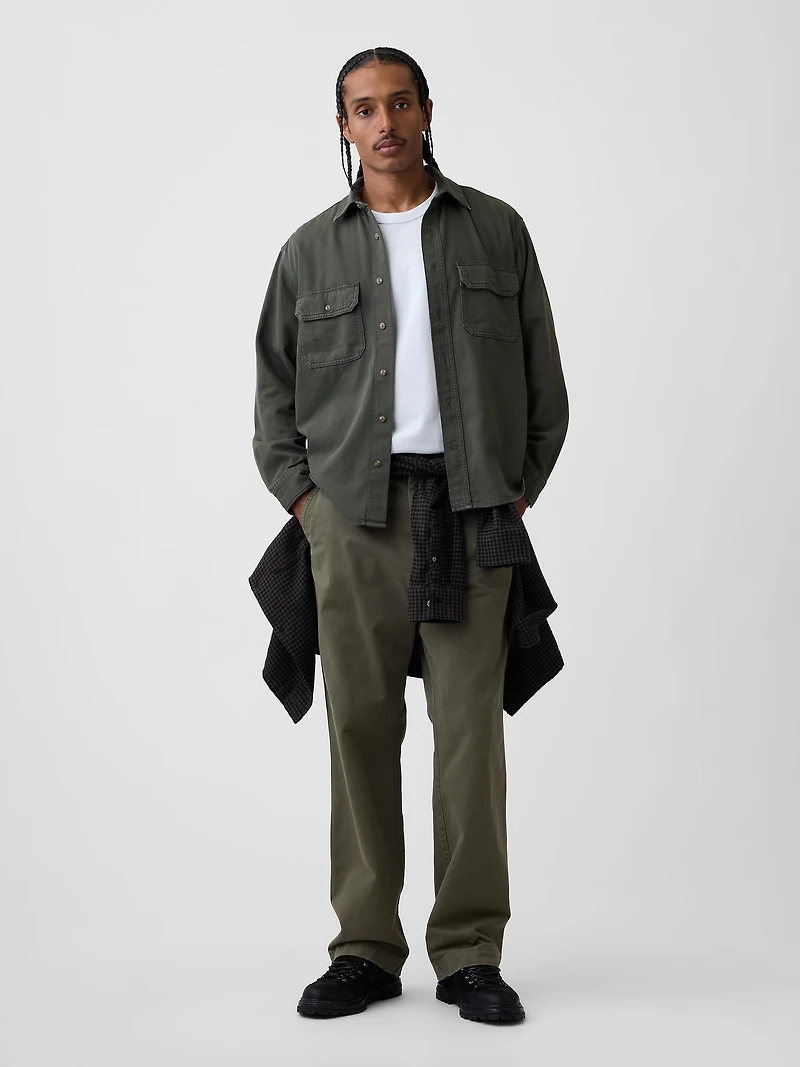 UltraSoft Denim Relaxed Utility Shirt