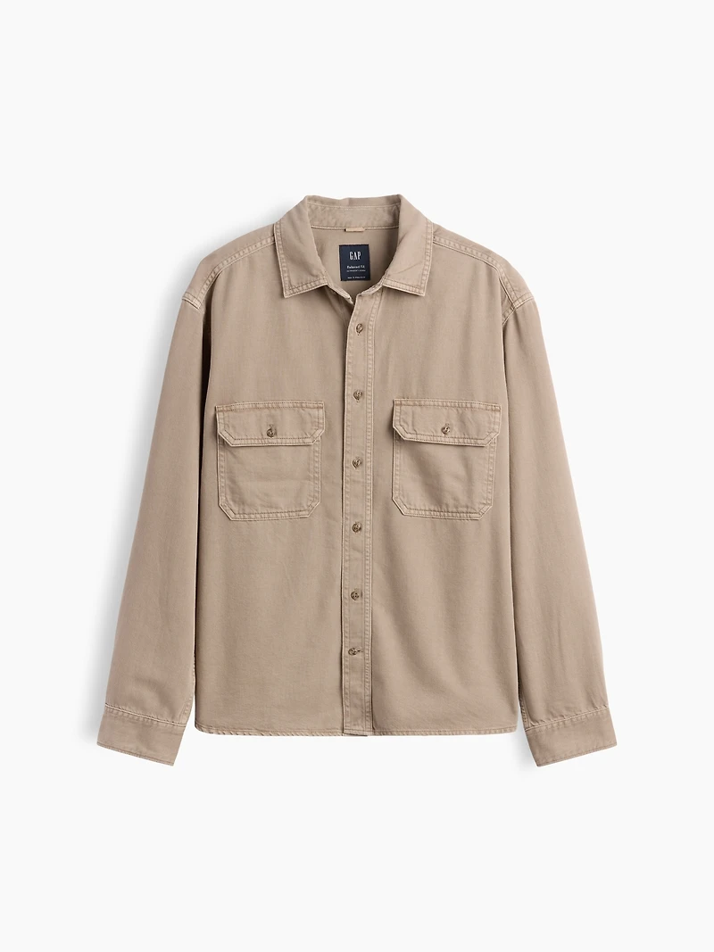 UltraSoft Denim Relaxed Utility Shirt
