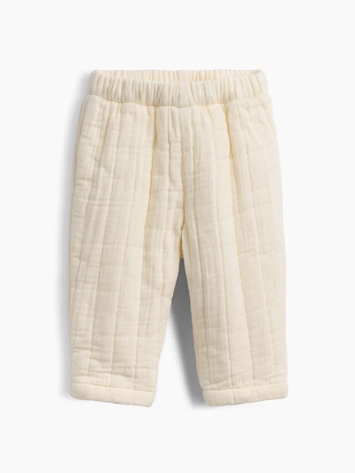 Pantalon matelassé à taille élastique en gaze pour Béb