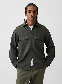 UltraSoft Denim Relaxed Utility Shirt
