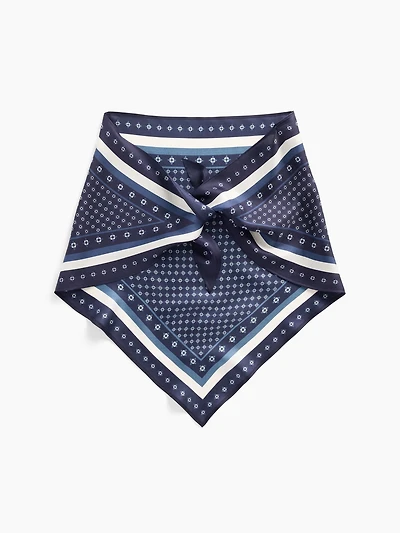 100% Silk Oversized Triangle Bandana Scarf