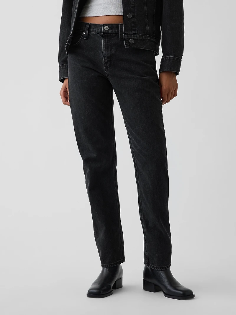 Mid Rise Straight Taper Jeans