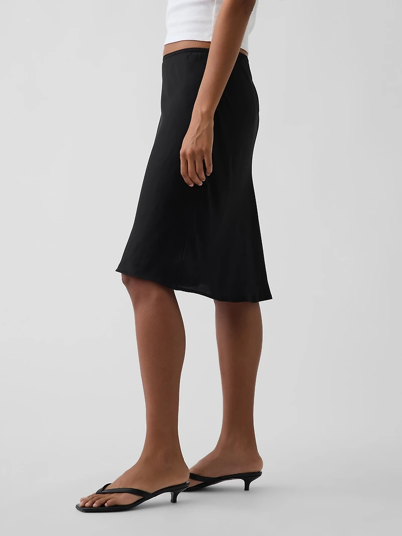 Satin Bias-Cut Skirt