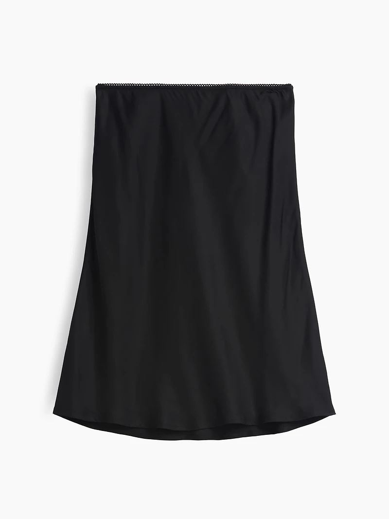 Satin Bias-Cut Skirt