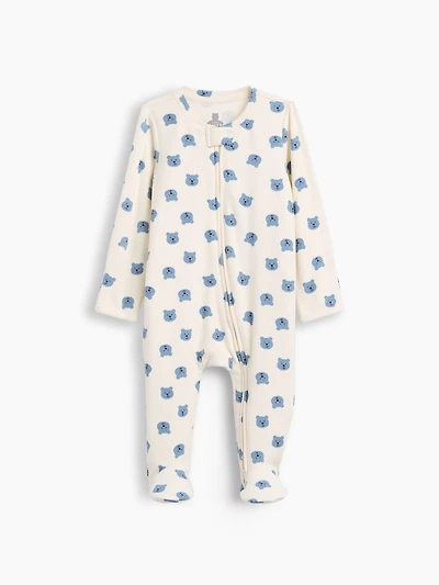 Une-pièce à pieds en tricot soyeux pour Béb