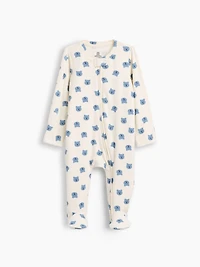 Une-pièce à pieds en tricot soyeux pour Béb