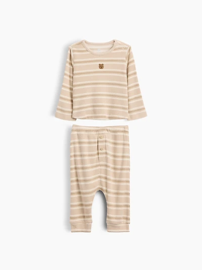 Ensemble en tricot gaufré soyeux pour Bébé
