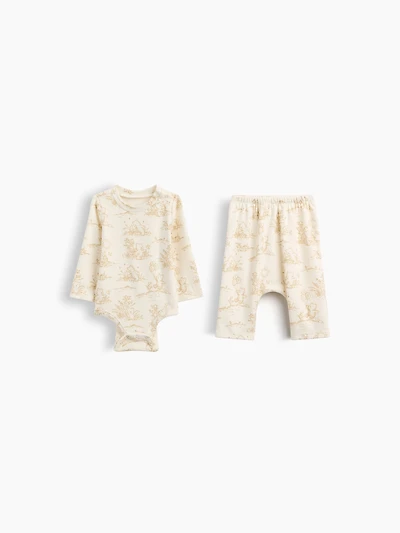 Ensemble cache-couche en tricot soyeux pour Béb
