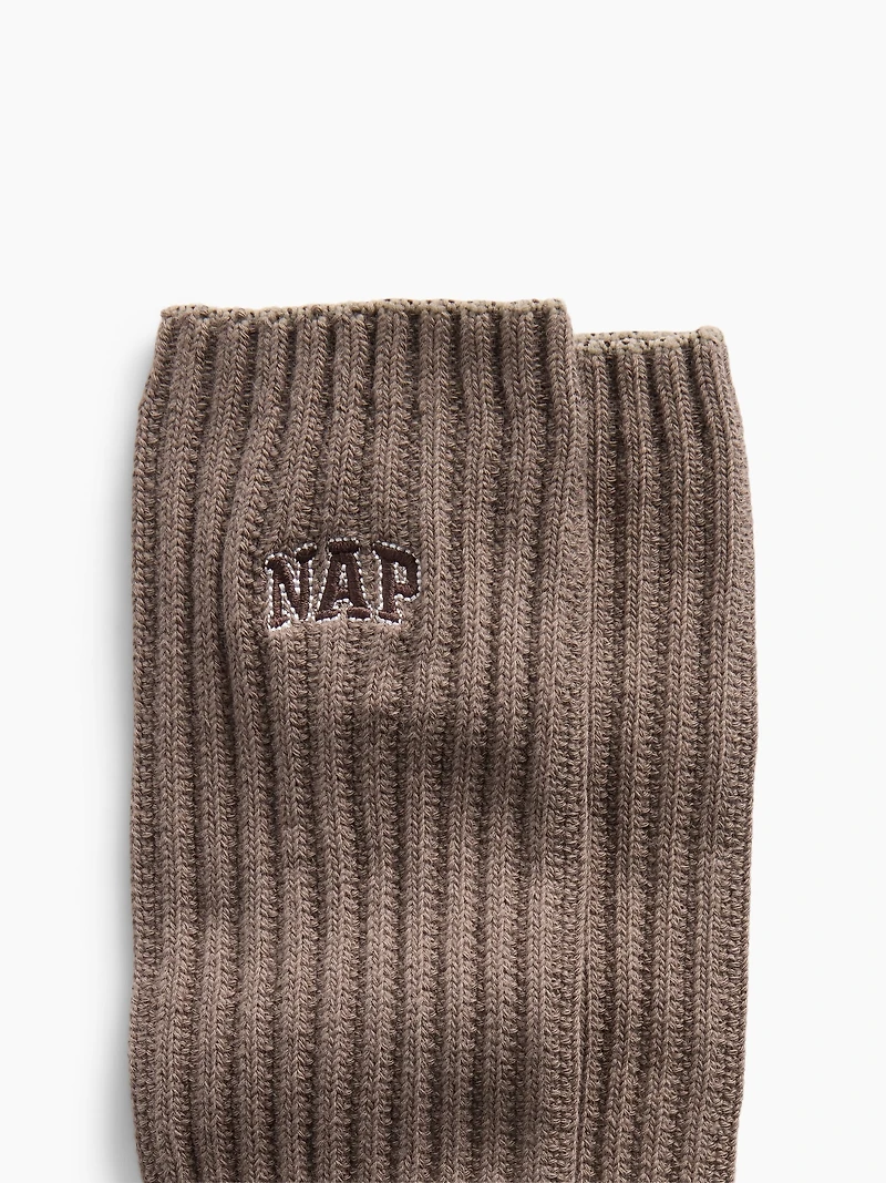 Nap Logo Slouchy Crew Socks