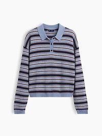 100% Cotton Relaxed Polo Shirt Sweater