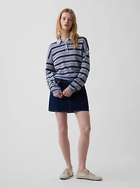 100% Cotton Relaxed Polo Shirt Sweater