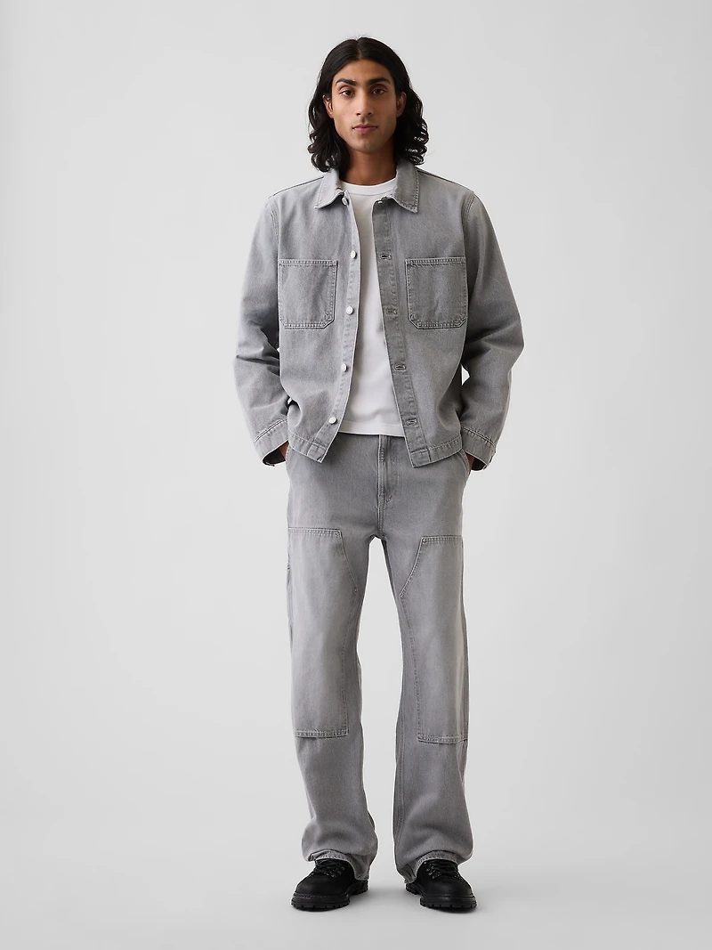 Denim Relaxed Utility Shirt Jacket