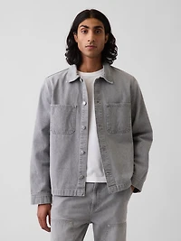Denim Relaxed Utility Shirt Jacket