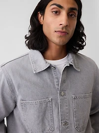 Denim Relaxed Utility Shirt Jacket