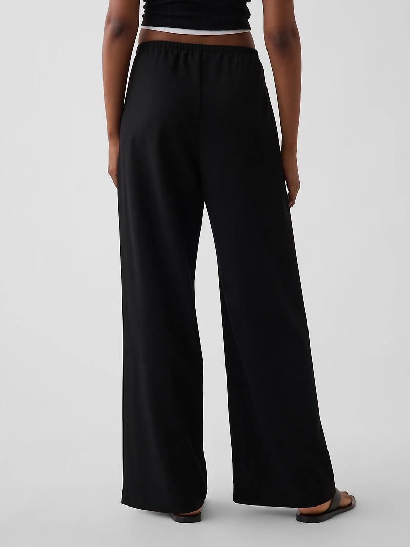 Brushed Twill Easy Wide-Leg Pants
