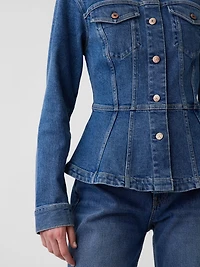 Denim Fitted Peplum Jacket