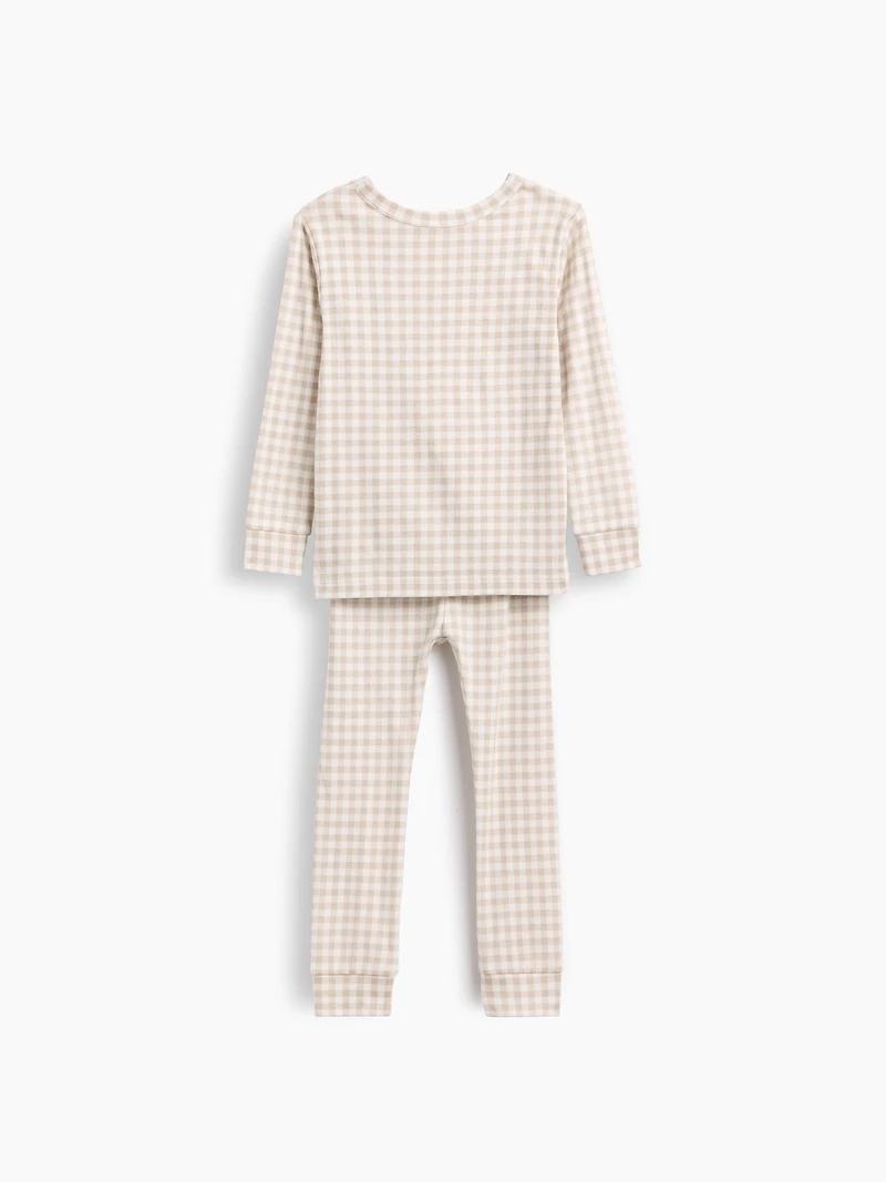 Pyjama en coton biologique brossé à motif guingan pour Bébé et Tout-petit