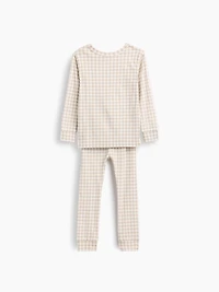 Pyjama en coton biologique brossé à motif guingan pour Bébé et Tout-petit