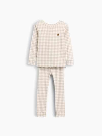Pyjama en coton biologique brossé à motif guingan pour Bébé et Tout-petit