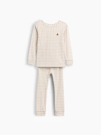 Pyjama en coton biologique brossé à motif guingan pour Bébé et Tout-petit