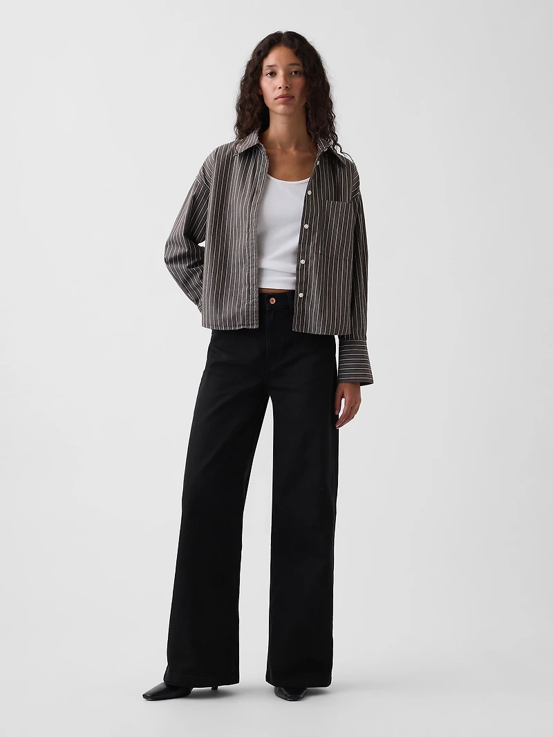 High Rise Stride Wide-Leg Jeans