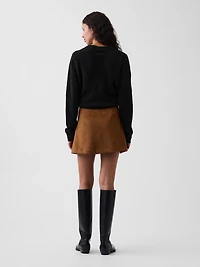 Vegan Suede Mini Skort