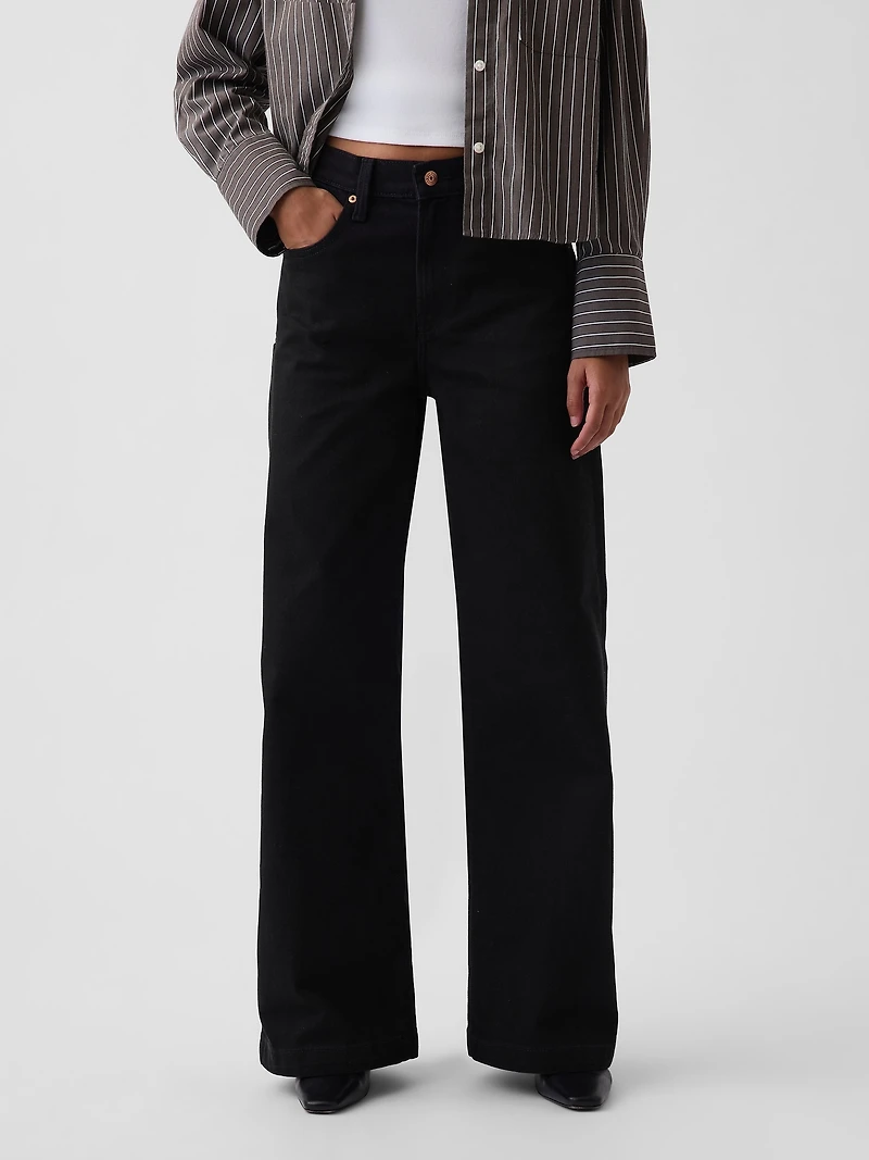 High Rise Stride Wide-Leg Jeans