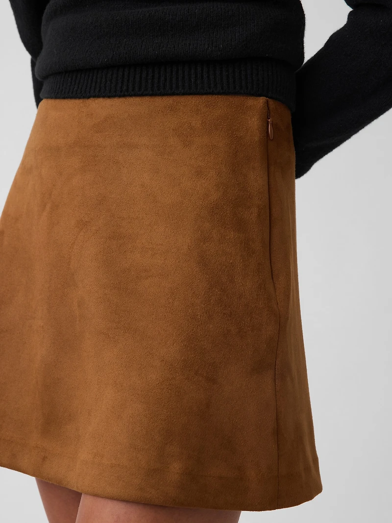 Vegan Suede Mini Skort