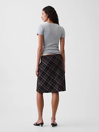 Plaid Easy Knee-Length Skirt
