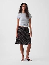 Plaid Easy Knee-Length Skirt