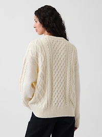100% Cotton Cable-Knit Oversized Sweater