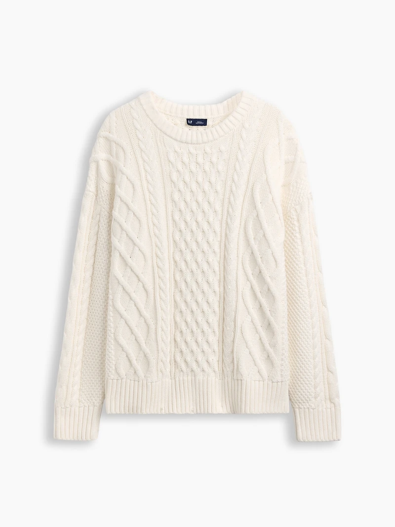 100% Cotton Cable-Knit Oversized Sweater
