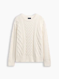 100% Cotton Cable-Knit Oversized Sweater