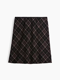 Plaid Easy Knee-Length Skirt