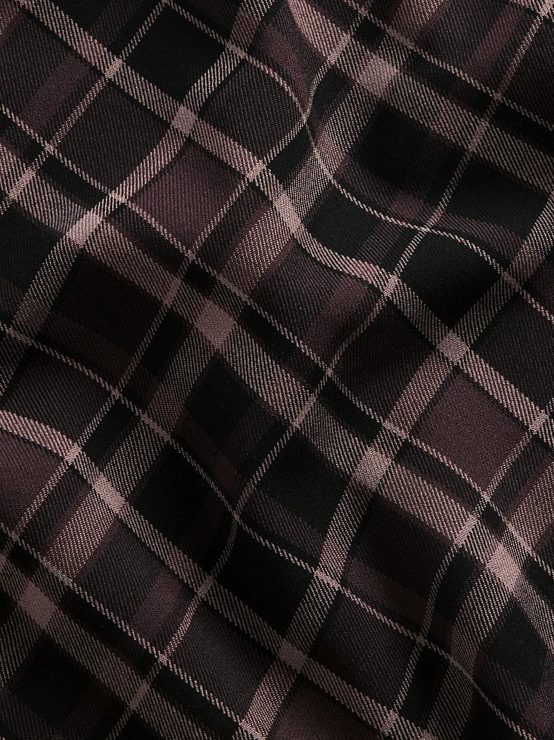 Plaid Easy Knee-Length Skirt