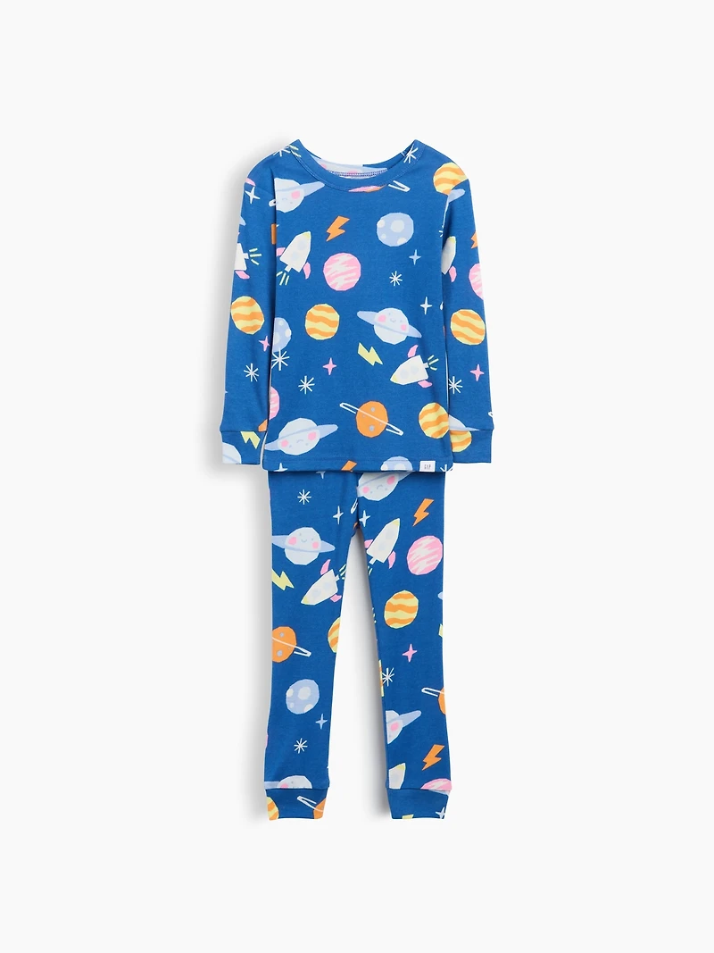 Pyjama en coton biologique brossé à motifs de l’espace pour Bébé et Tout-petit
