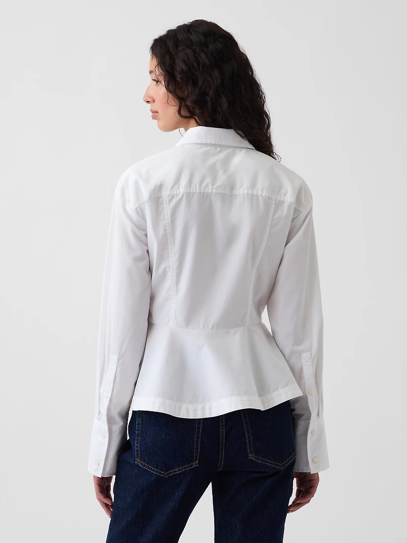 Organic Cotton Popin Peplum Shirt