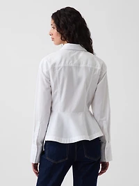Organic Cotton Popin Peplum Shirt