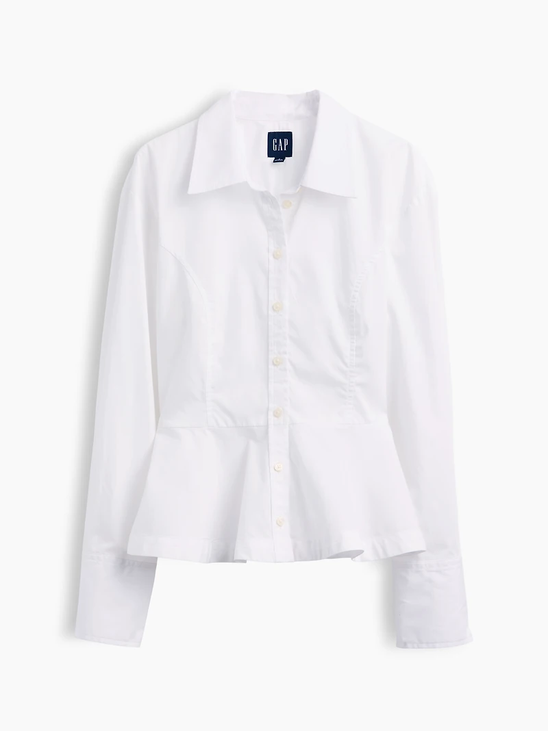Organic Cotton Popin Peplum Shirt