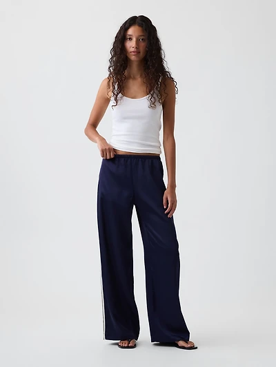 Satin Easy Wide-Leg Pants